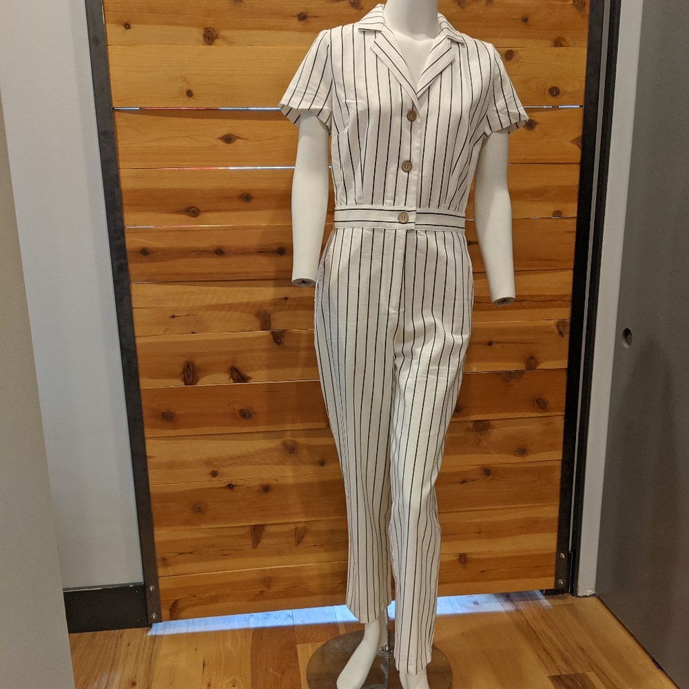 Forever 21 striped jumpsuit